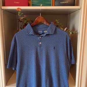 Polo by Ralph Lauren Blue Patterned Men's Polo